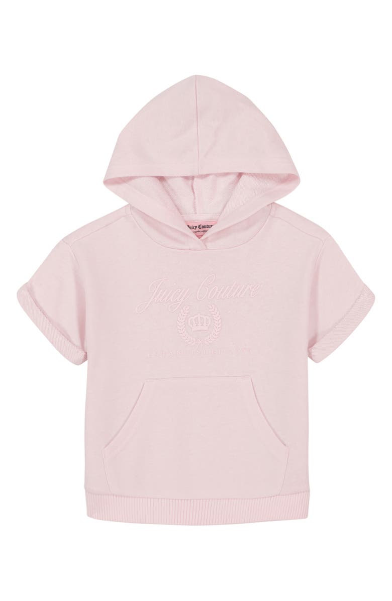 Juicy Couture Kids' Short Sleeve Hoodie & Fleece Pants Set, Alternate, color,