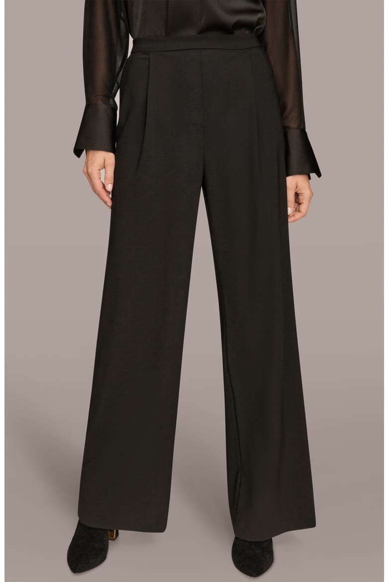 Front Pleat Wide Leg Pants, Main, color, BLACK