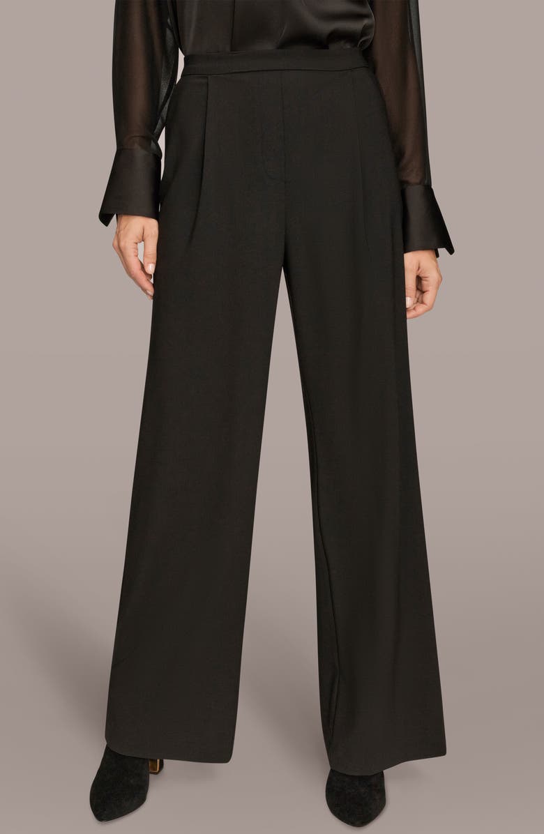 Donna Karan New York Front Pleat Wide Leg Pants, Main, color, Black