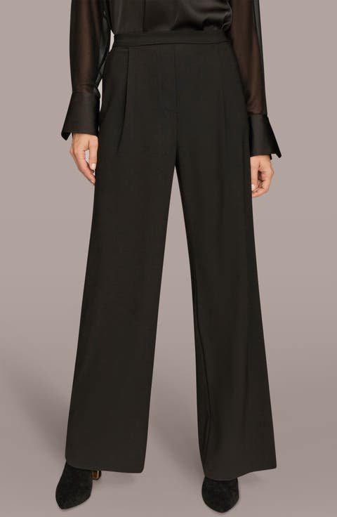 Front Pleat Wide Leg Pants