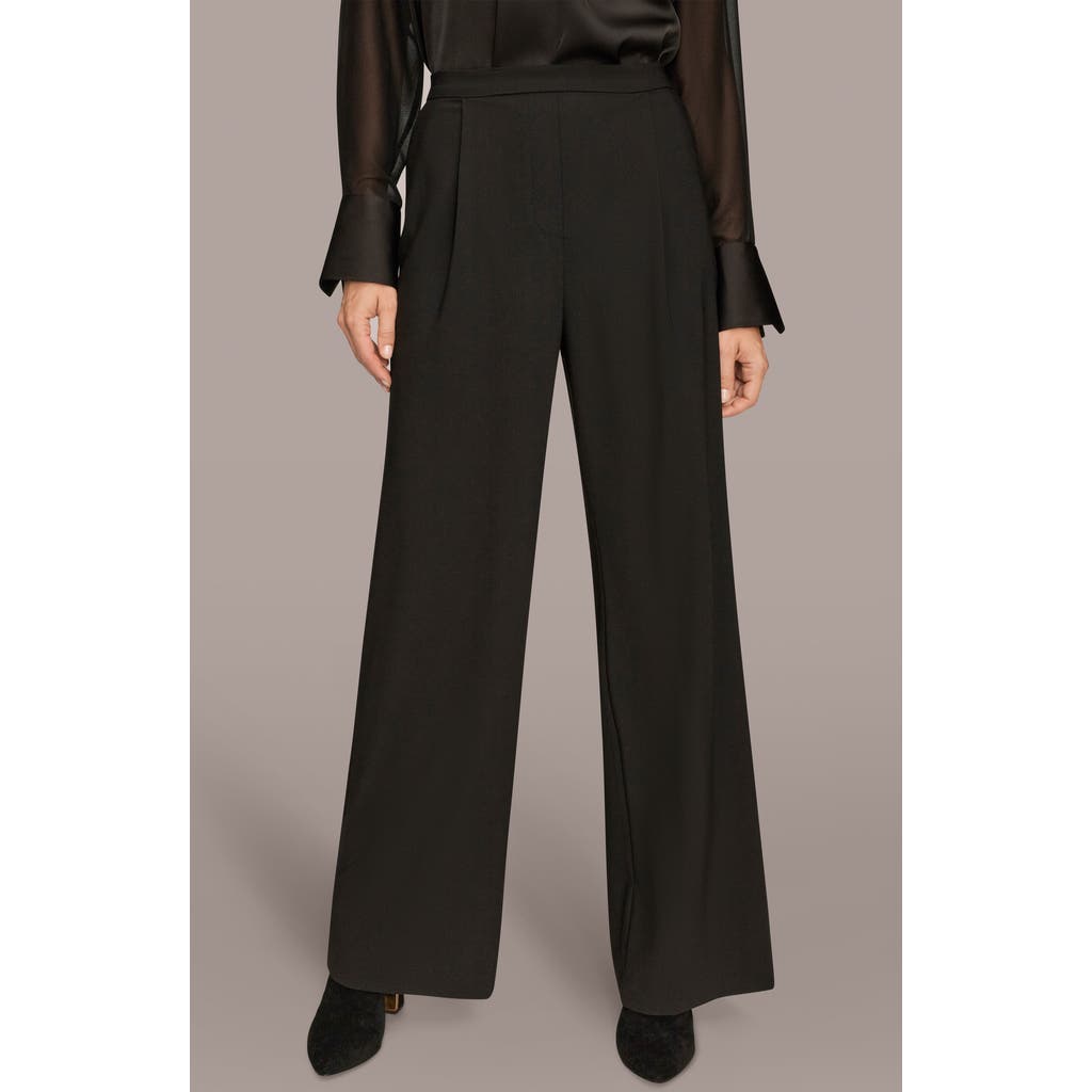 Donna Karan New York Front Pleat Wide Leg Pants In Multi