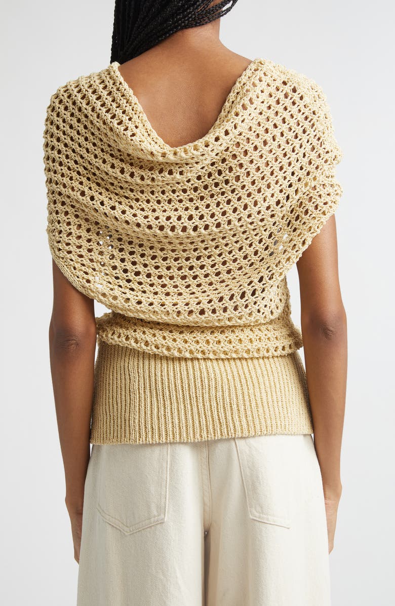 OSSOU Reid Organic Cotton Blend Crochet Sweater, Alternate, color, Butter