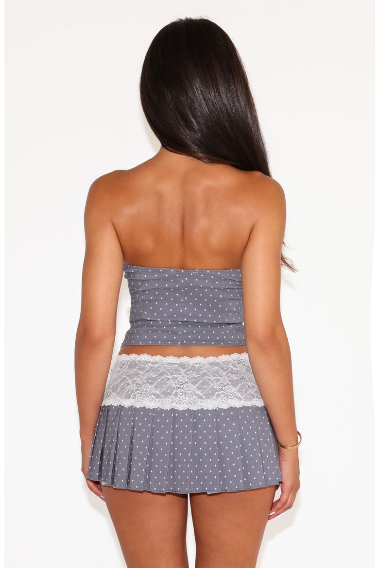 Remini Pleated Lace Miniskort, Alternate, color, GREY DOT
