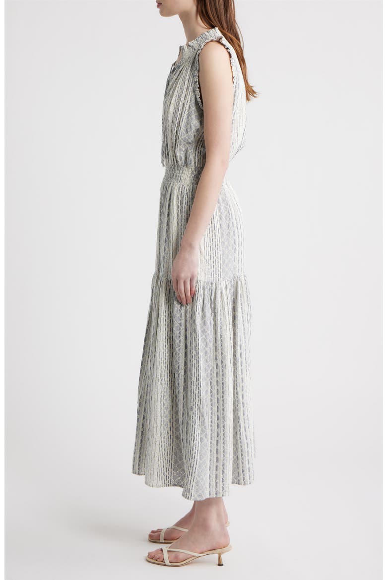 Alessi Embroidered Sleeveless Maxi Dress, Alternate, color, STRIPED EYELET