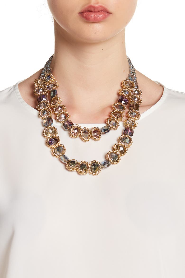 Sea Glass Collar Necklace, Alternate, color, MULTI COLOR