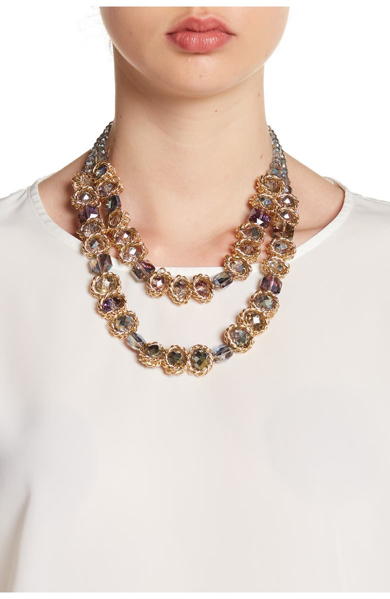 EYE CANDY LOS ANGELES Sea Glass Collar Necklace, Alternate, color, Multi Color