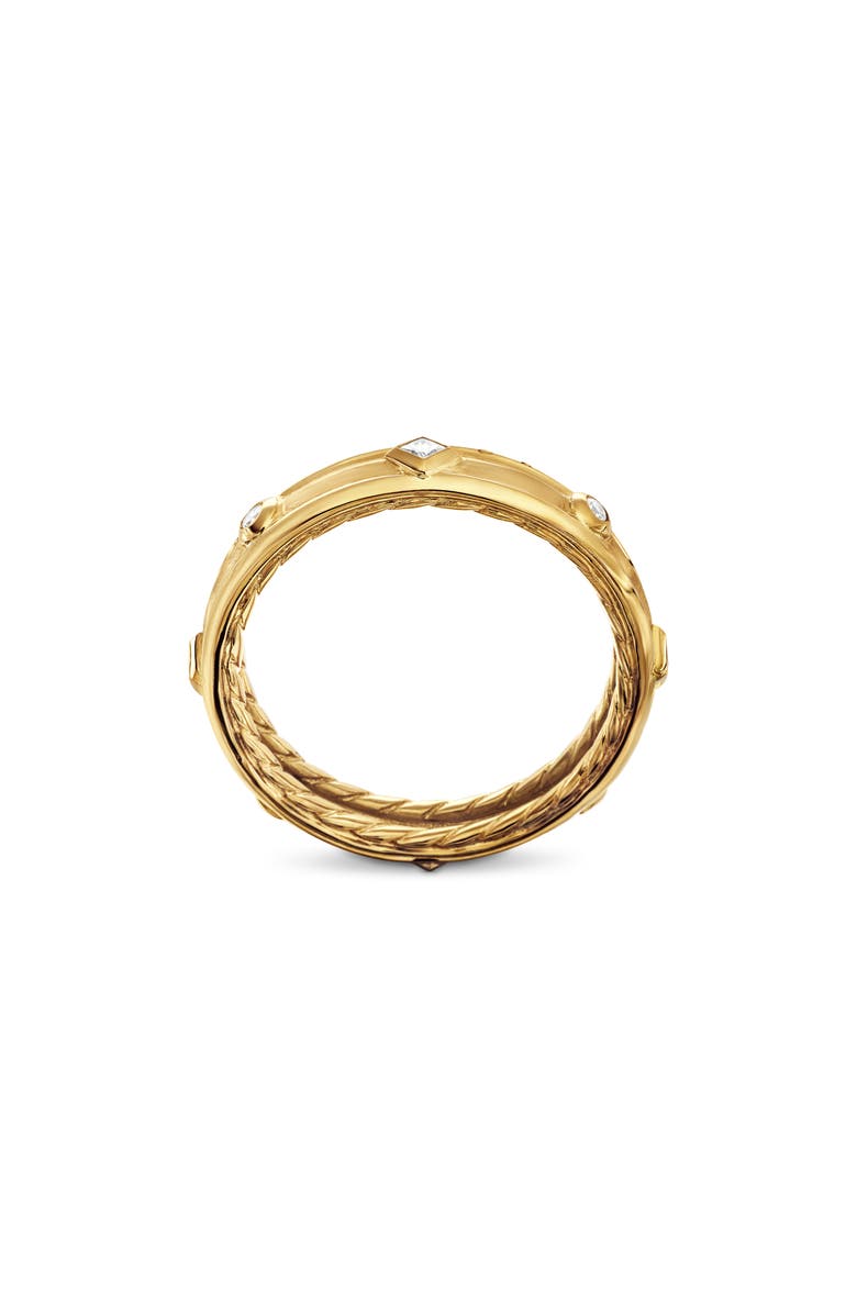 David Yurman Modern Renaissance Band Ring in 18K Yellow Gold with Diamonds, Alternate, color, 18K Yellow Gold