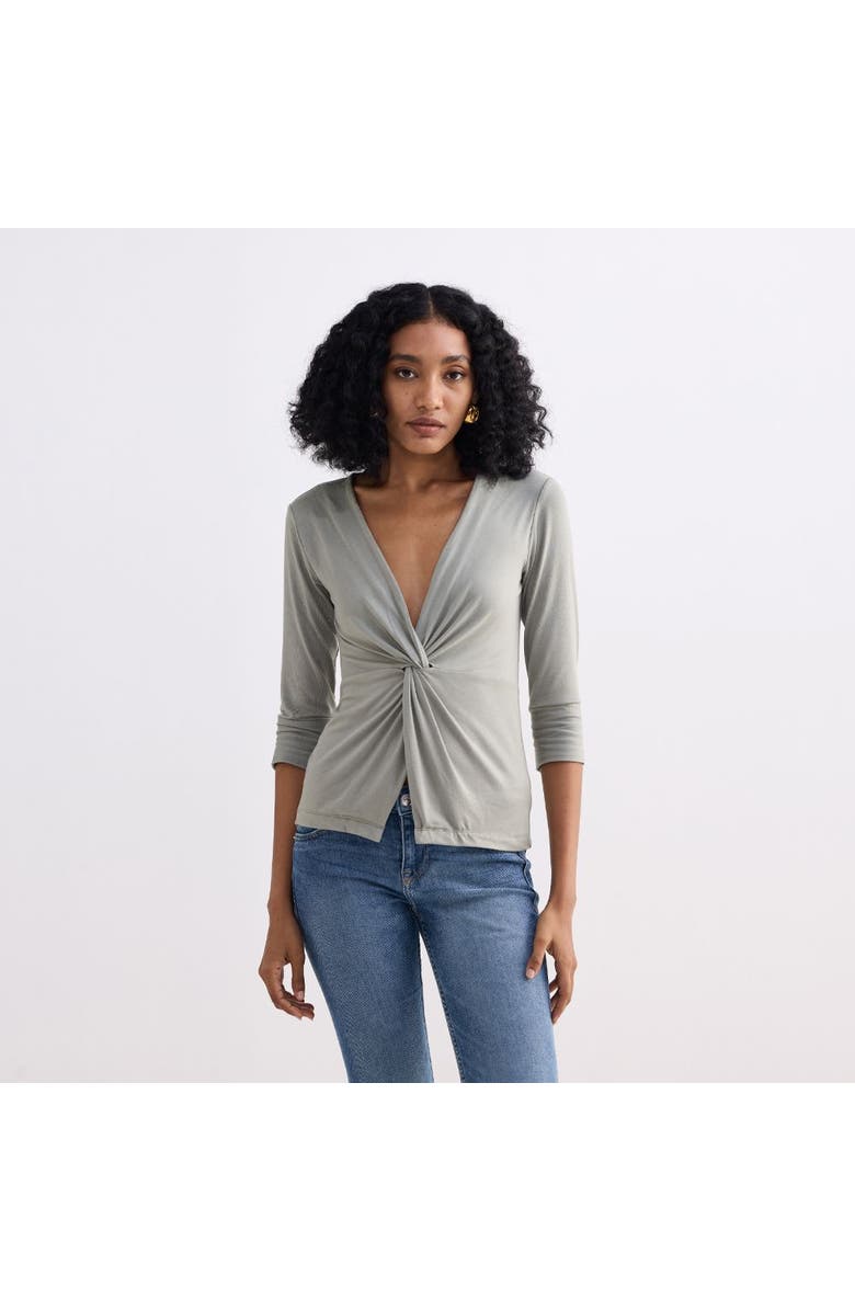 Reistor Twist Front Knit Shirt, Main, color, Light Olive