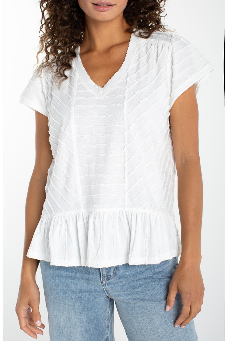 Texture Peplum Top, Main, color, WHITE