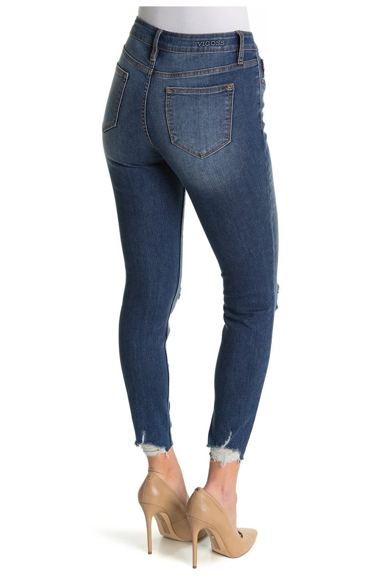 Vigoss Marley Midrise Desconstructed Skinny Jeans, Alternate, color, 