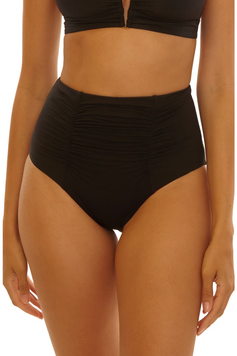 Color Code High Waist Bikini Bottoms, Main, color, BLACK