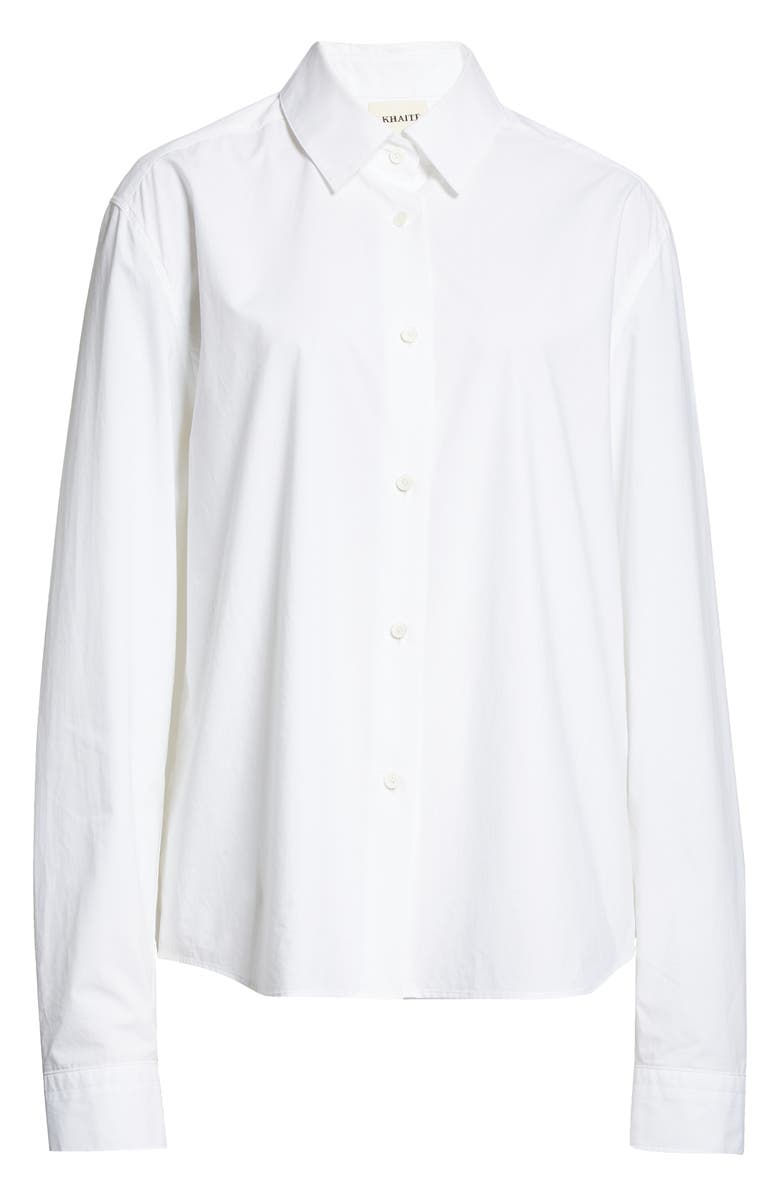 Khaite Argo Cotton Poplin Button-Up Shirt, Alternate, color, 