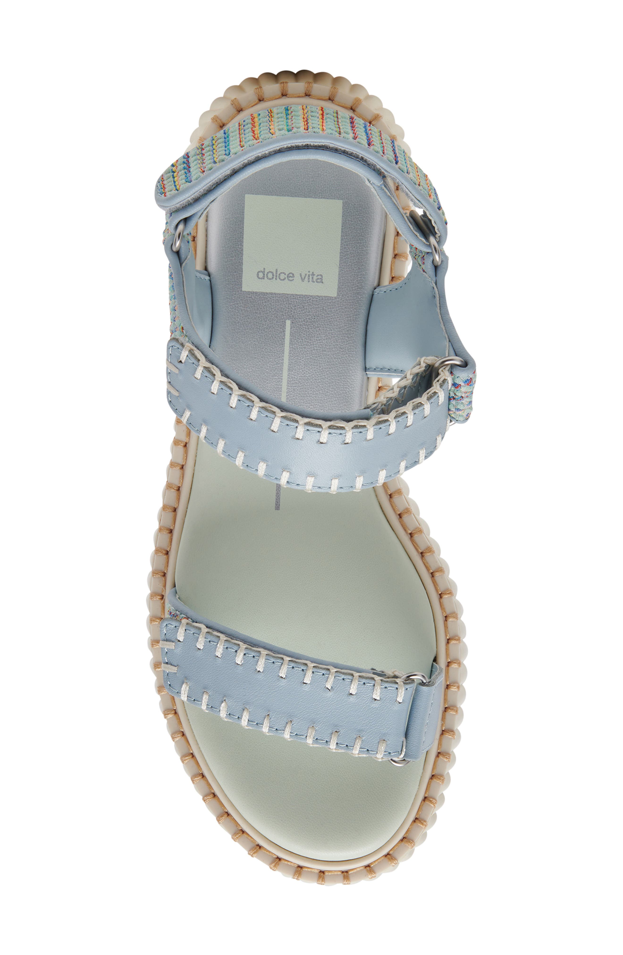 Debra Platform Sandal, Alternate, color, LIGHT BLUE KNIT