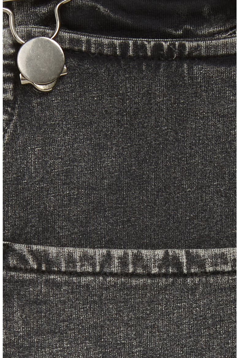 Buckle Faux Denim Organic Cotton Dress, Alternate, color, BLACK