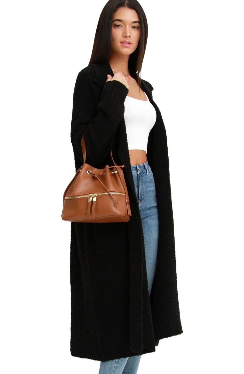 Belle & Bloom Born To Run Sustainable Sweater Coat, Alternate, color, Black