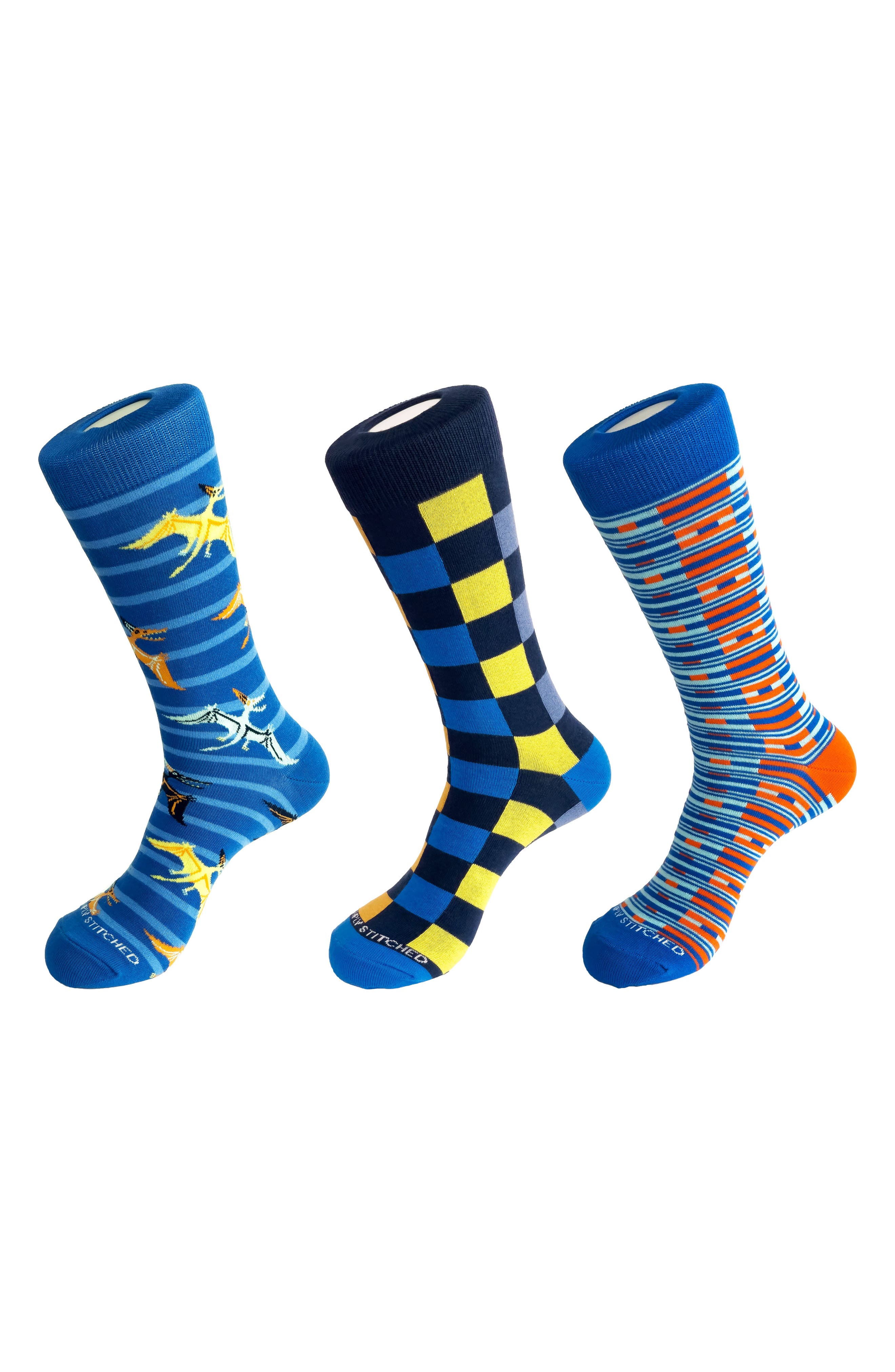 UNSIMPLY STITCHED 3-Pack Assorted Graphic Crew Socks