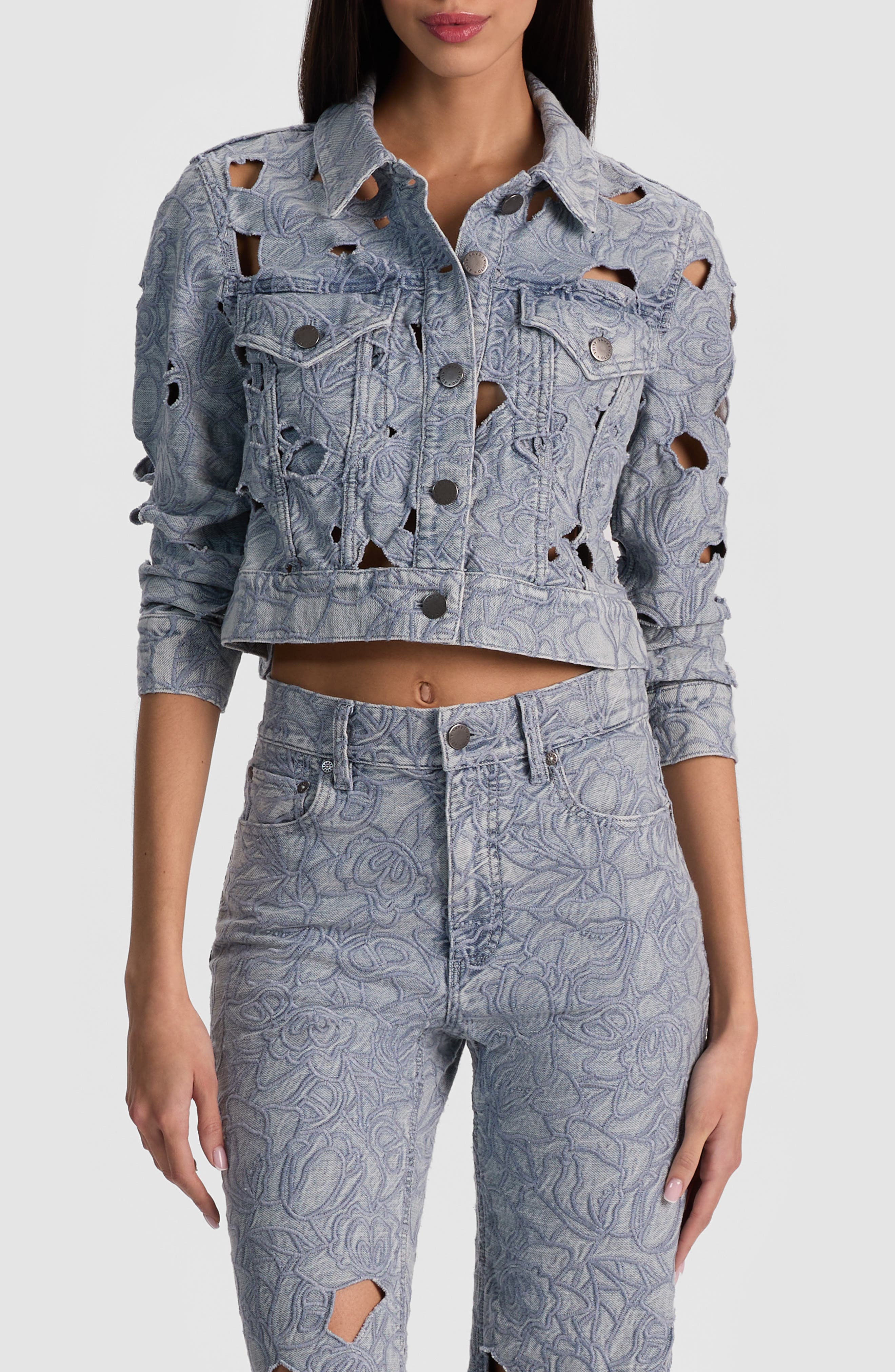 Chloe Eyelet Embroidered Denim Jacket