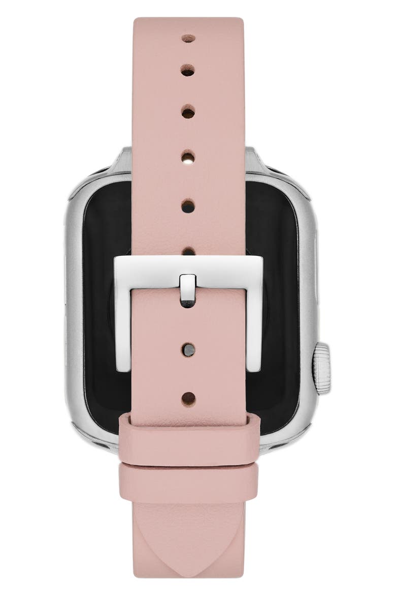 Leather 14mm Apple Watch® Watchband, Alternate, color, BLUSH