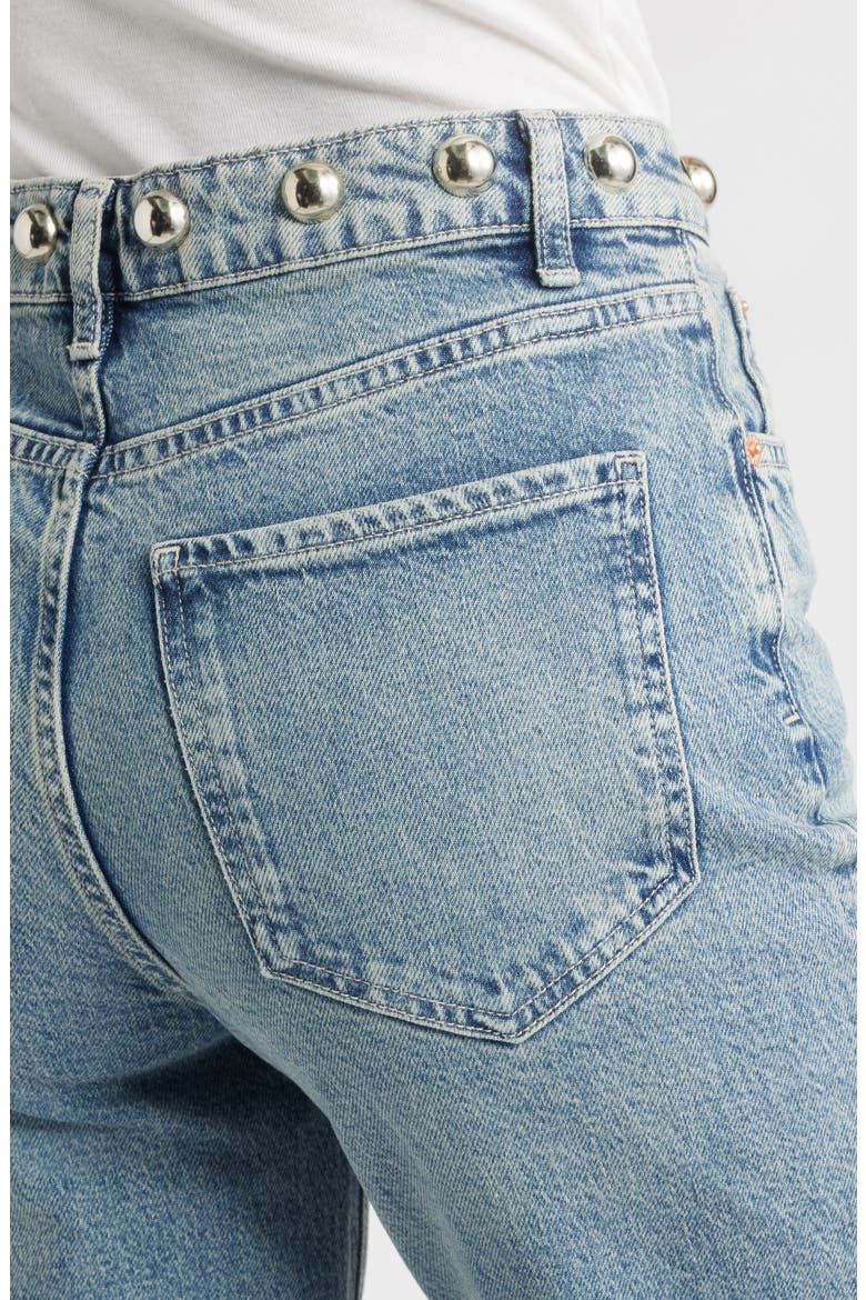 Topanga Studded High Waist Straight Leg Jeans, Alternate, color, DESERT SKY STUDDED