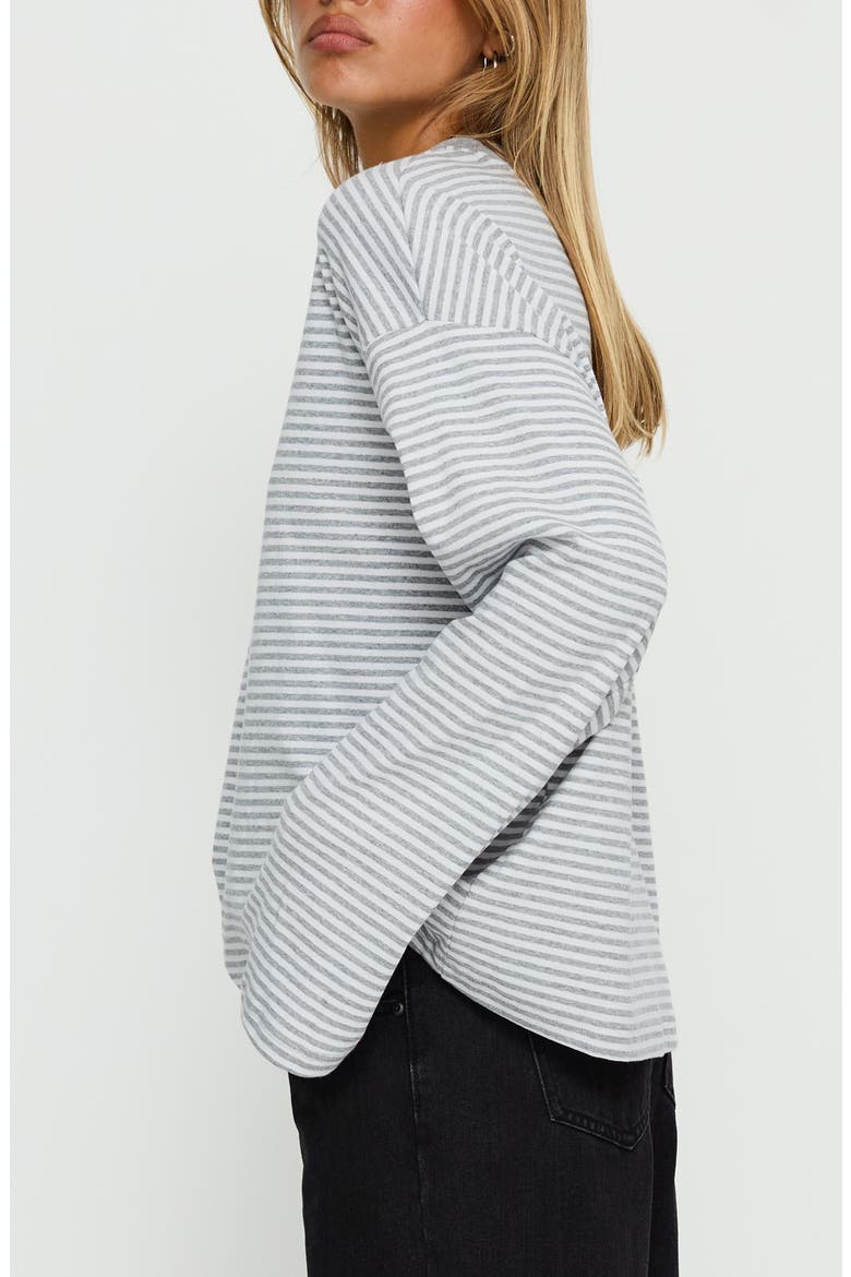 Settle Down Stripe Knit Top, Alternate, color, GREY / WHITE STRIPE