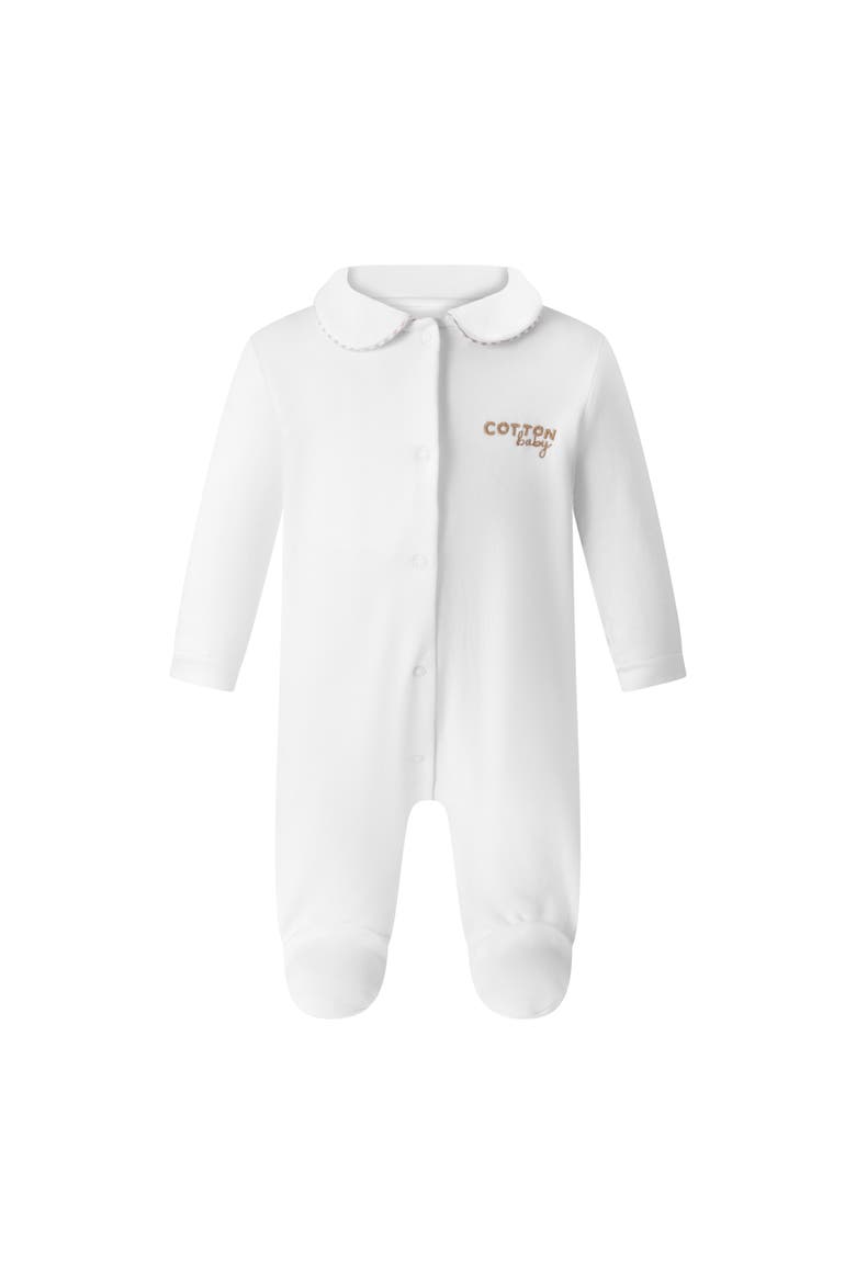 Logo embroidered Babygro, Main, color, White
