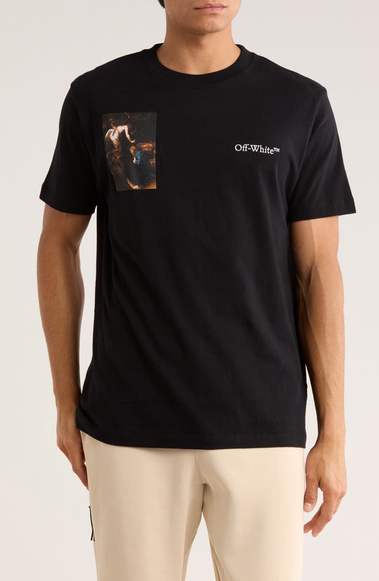 Off-White Slim Fit Caravaggio Lute Graphic T-Shirt, Main, color,