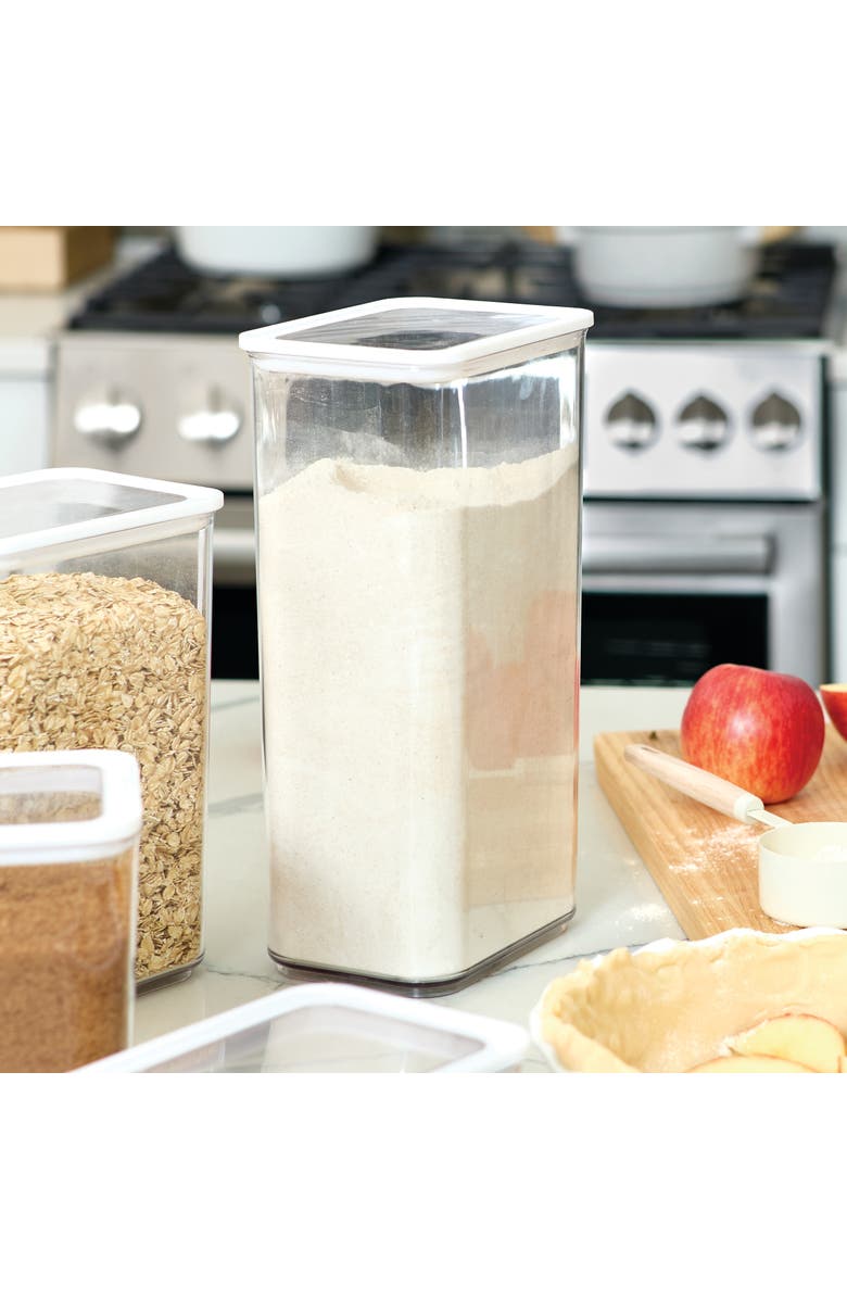 iDesign Extra Large Canister with Erasable Label - Set of 4 - Clear, Alternate, color, Clear