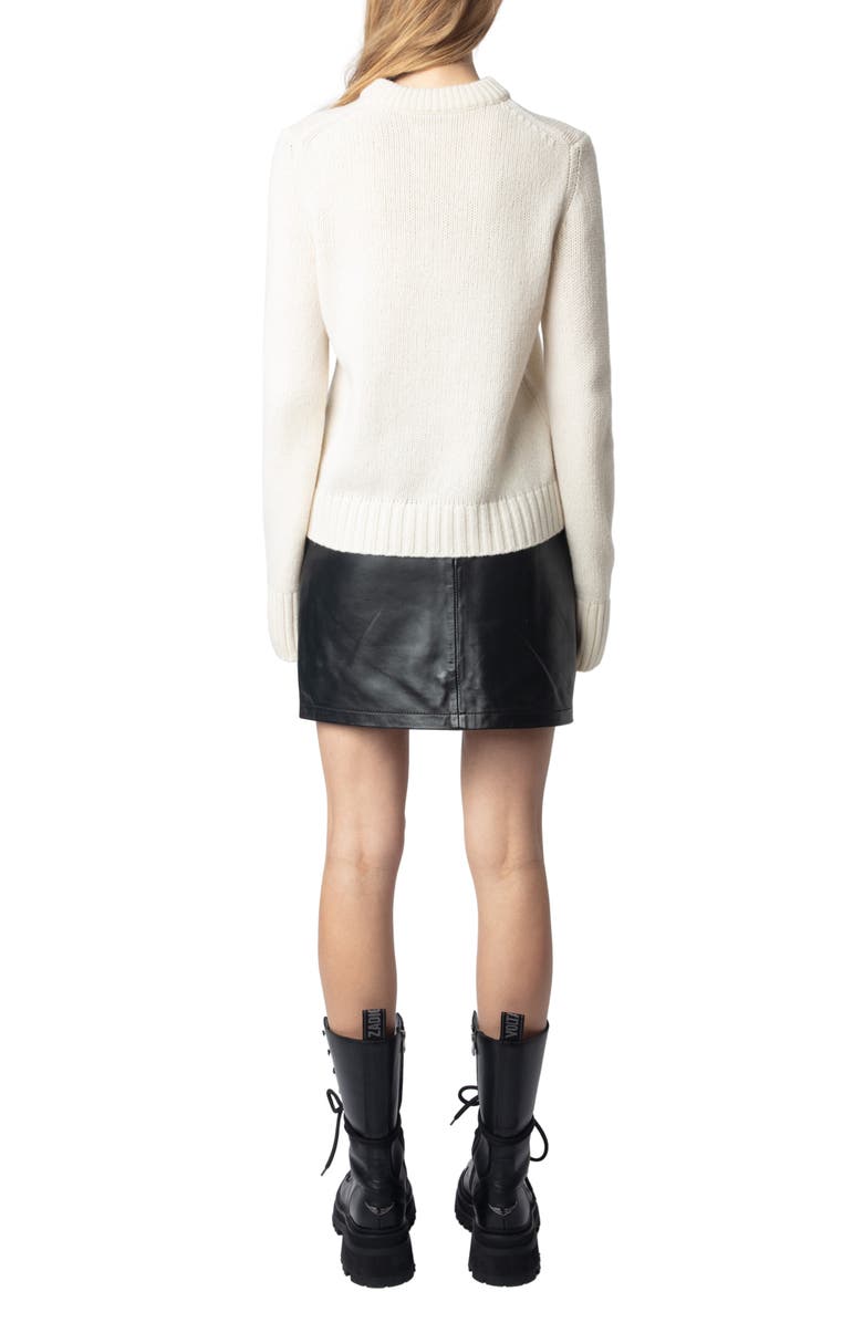 Zadig & Voltaire Malty Heart Intarsia Merino Wool Sweater, Alternate, color, 