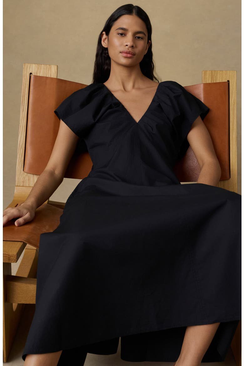Coastal Poplin Bondhi Dress, Alternate, color, BLACK
