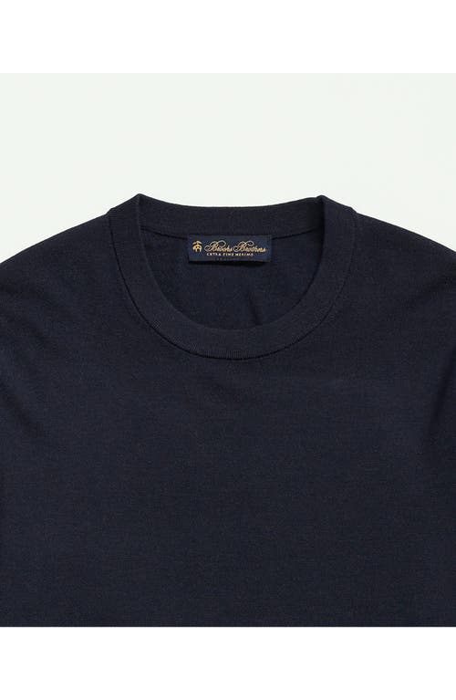 Brooks Brothers Ultimate Merino Wool Cewneck Sweater In Navy
