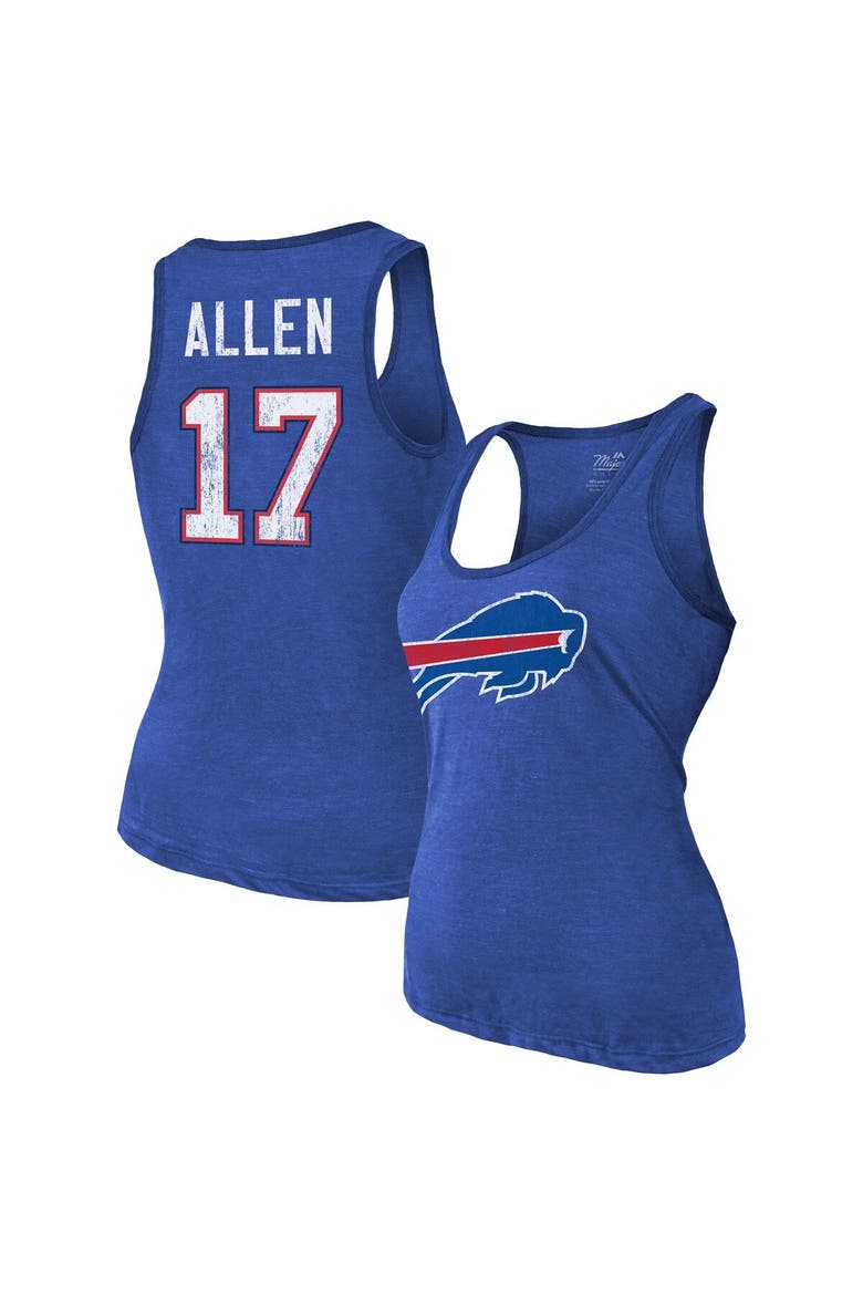 Women's Majestic Threads Heathered Royal Buffalo Bills Name & Number Tri-Blend Tank Top, Main, color, Royal