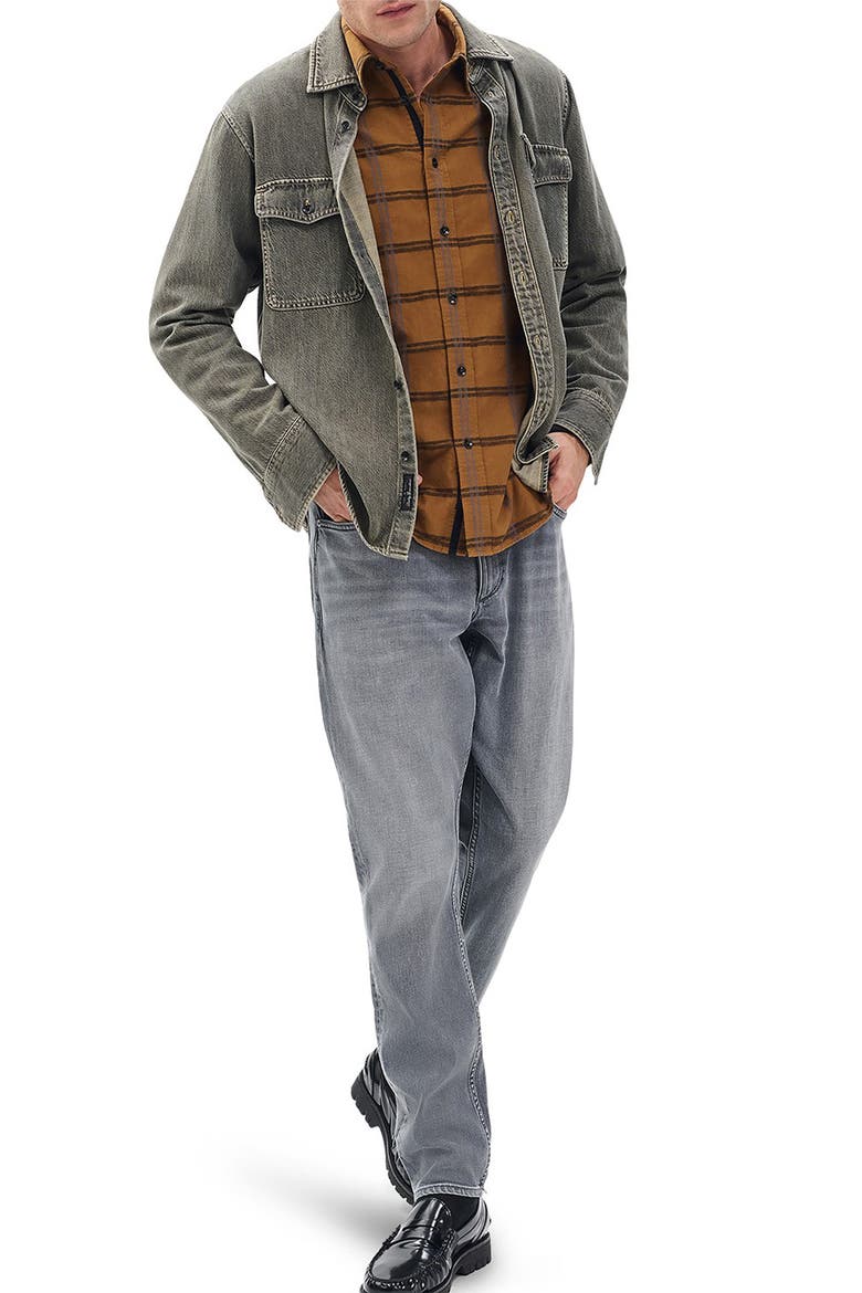 Tomlin Plaid Brushed Oxford Button-Up Shirt, Alternate, color, RUST