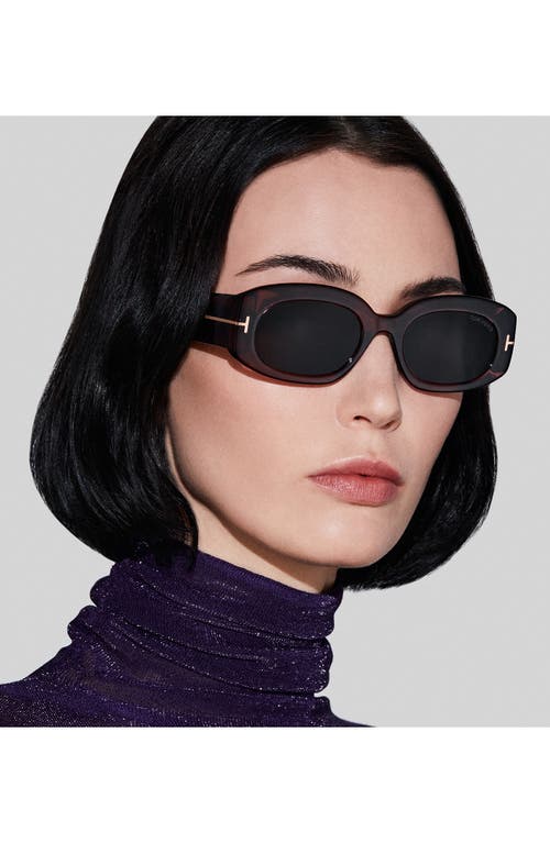 Tom Ford Cielle 52mm Oval Sunglasses In Burgundy