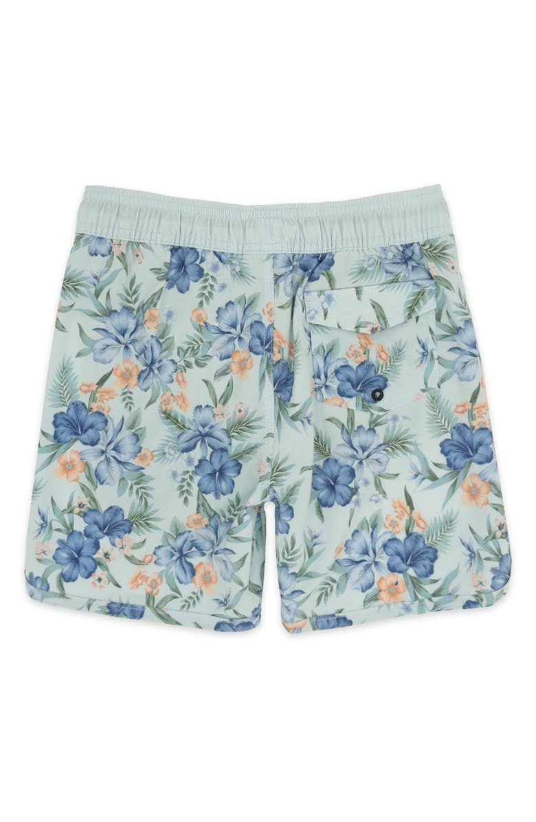 Feather 4 Arrow Kids' Floral Scallop Board Shorts, Alternate, color, 