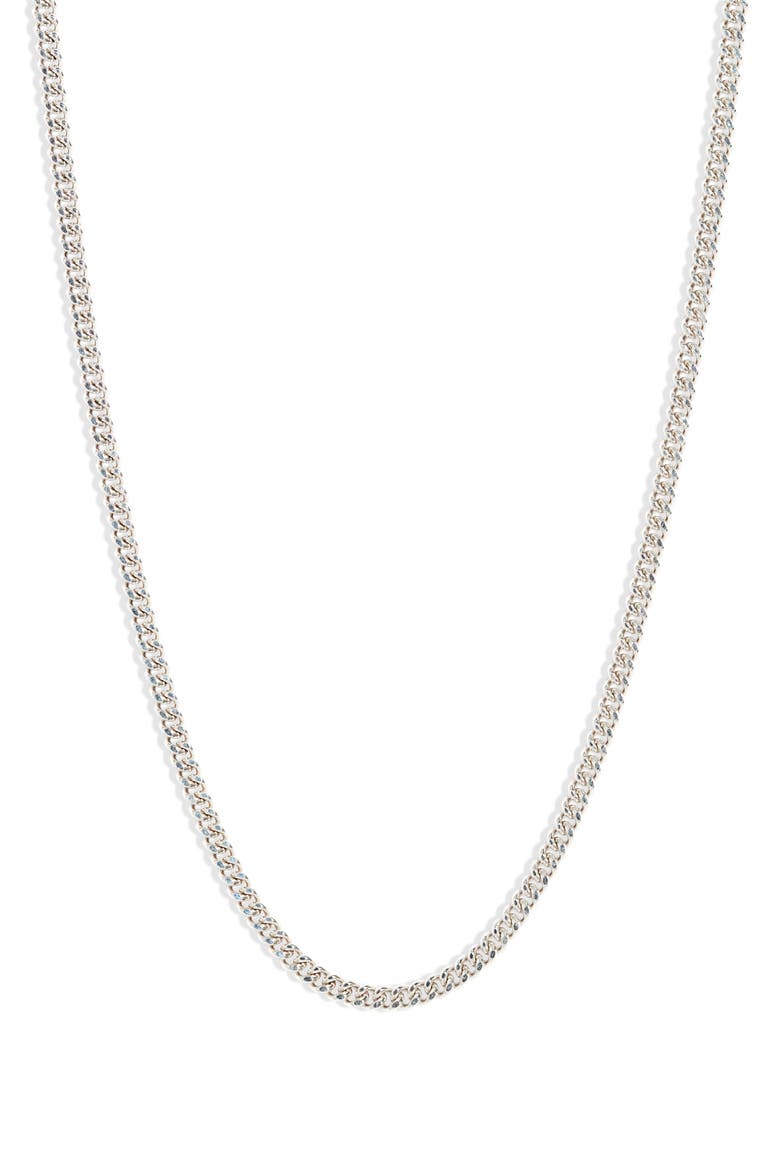 Cuban Link Chain Necklace, Main, color, SILVER
