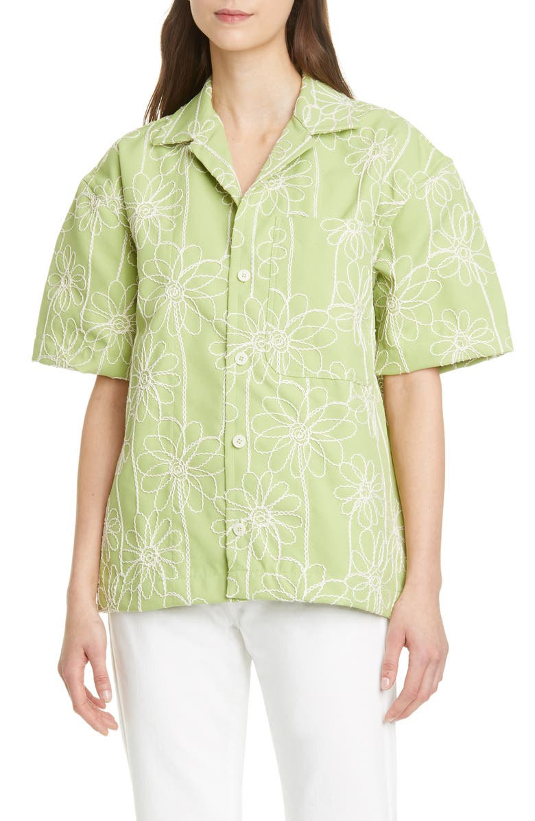 Jacquemus Embroidered Twill Shirt, Main, color,