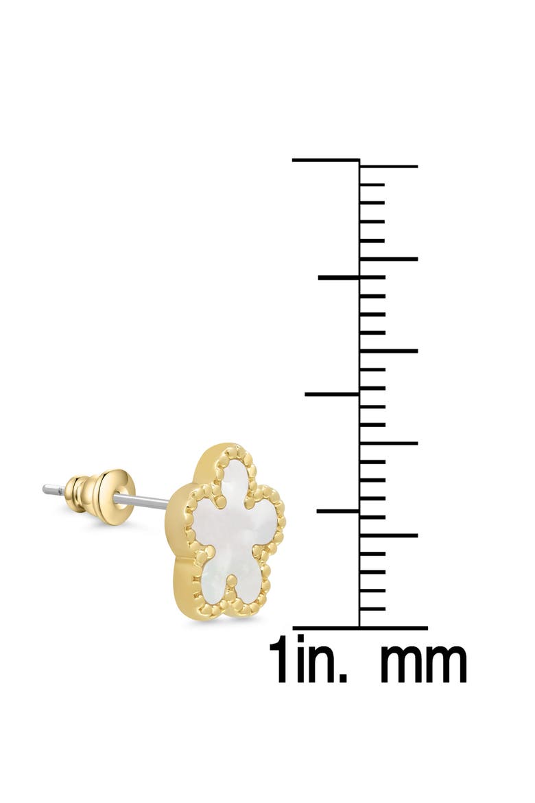 Kids' Mother-of-Pearl Flower Stud Earrings, Alternate, color, GOLD