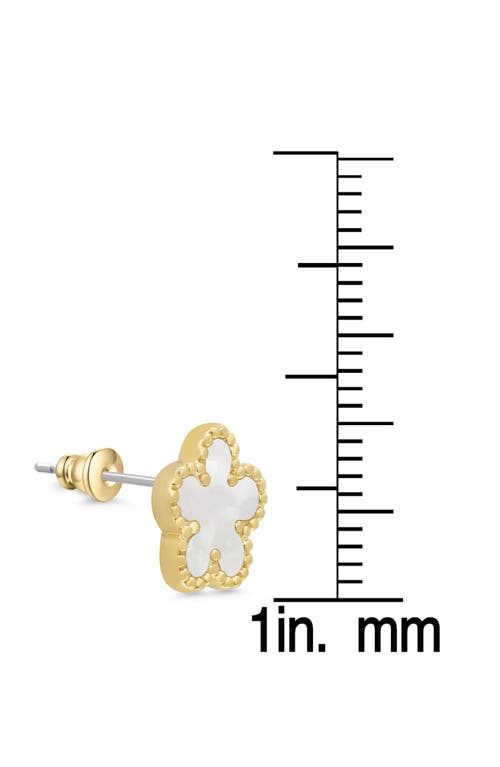 Lily Nily Kids' Mother-of-pearl Flower Stud Earrings In Gold