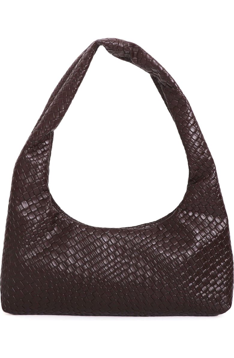 Adornia Woven Hobo Bag, Main, color, Brown