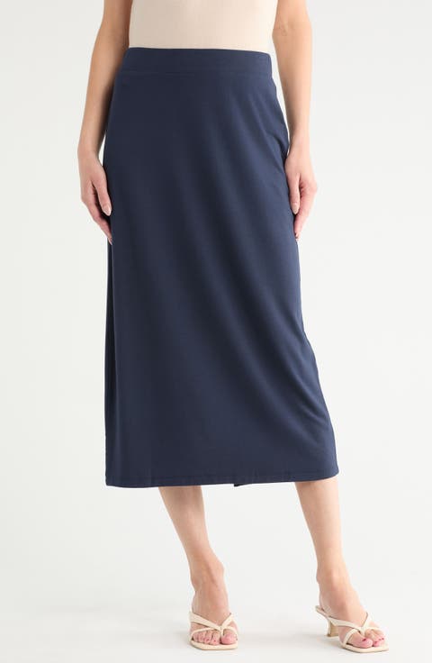Pull-On Midi Skirt