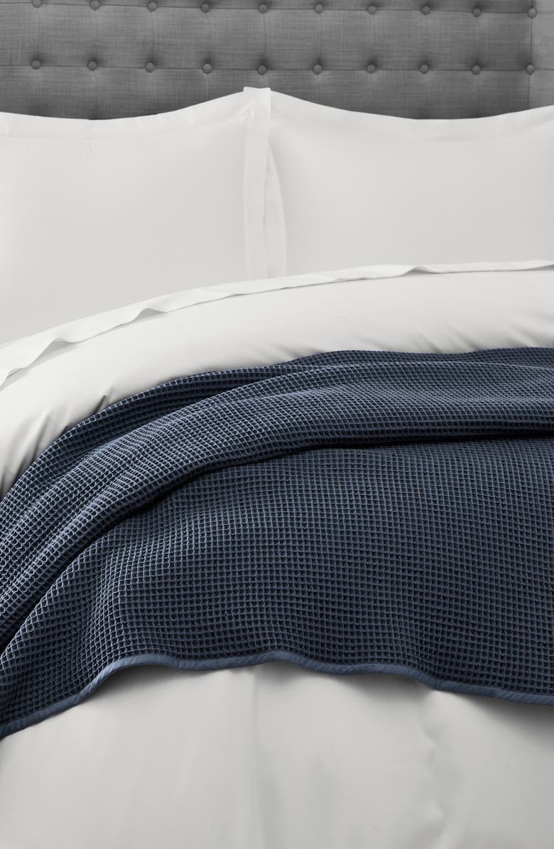 Boll & Branch Organic Cotton Waffle Knit Bed Blanket, Alternate, color, Mineral