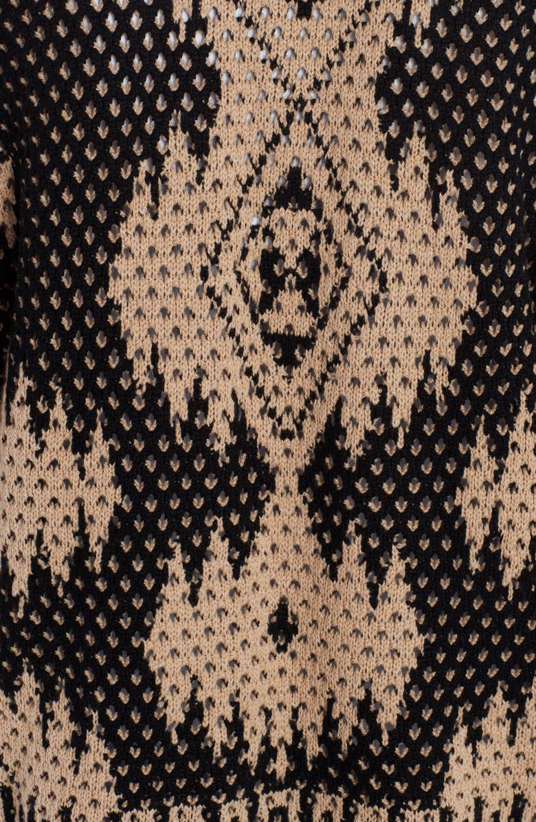 Alanui Icon Cashmere, Wool & Silk Pointelle Cardigan, Alternate, color, 