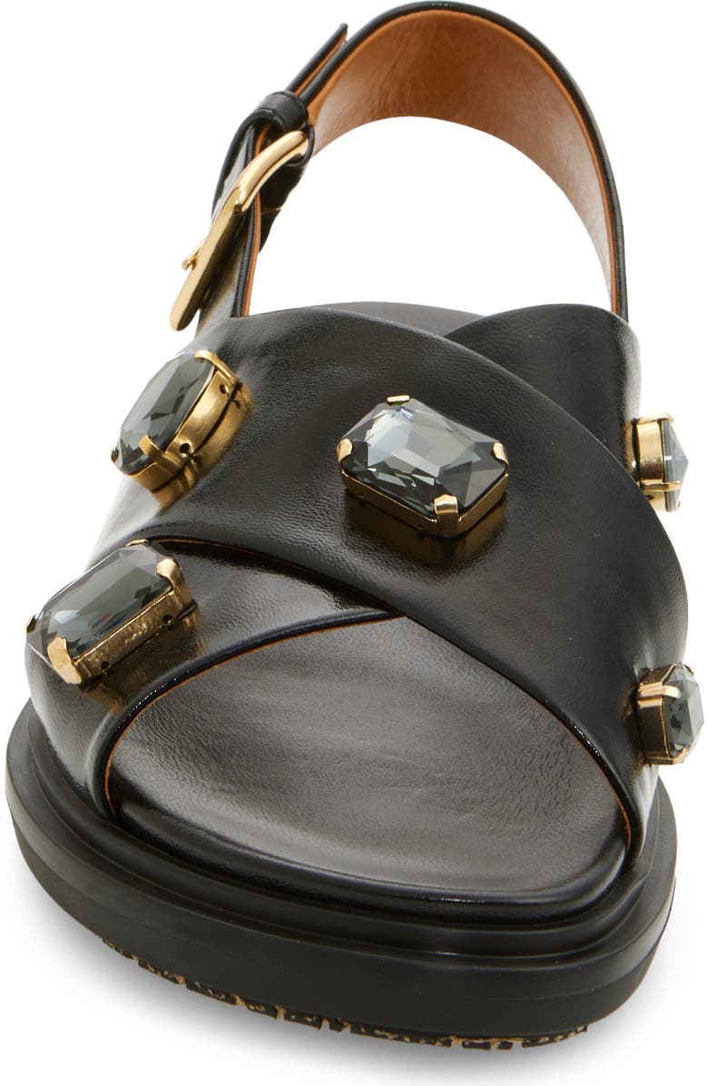 Marni Crystal Crossover Sandal, Alternate, color, 00N99 Black