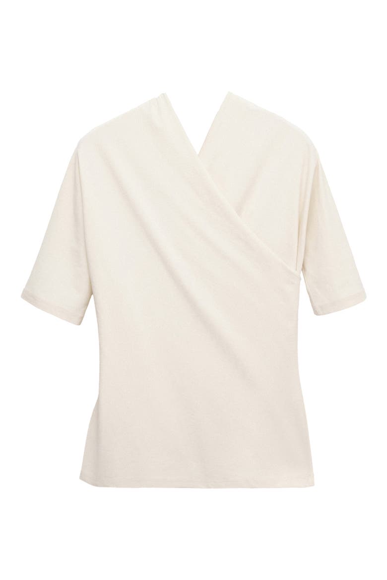 Fitted Wrap Effect Top, Alternate, color, ECRU