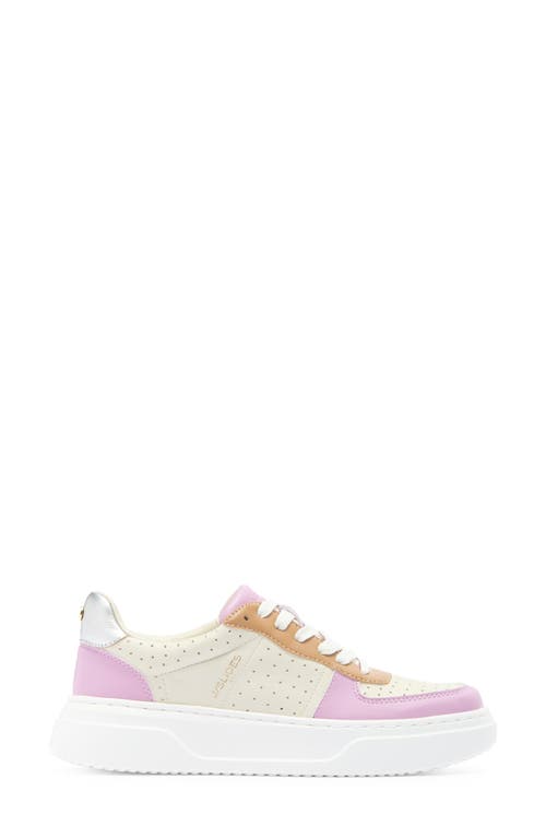 Jslides Fiona Woven Mule In Beige/purple