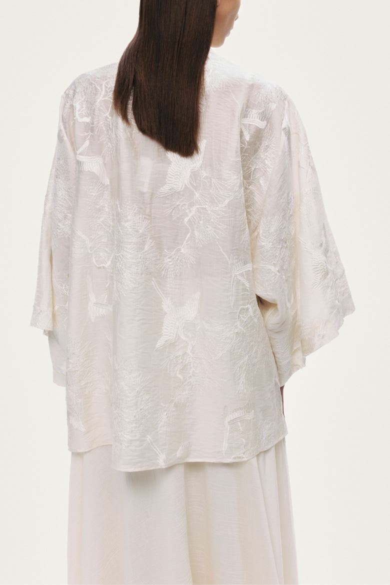 Textured Jacquard Robe, Alternate, color, Ivory