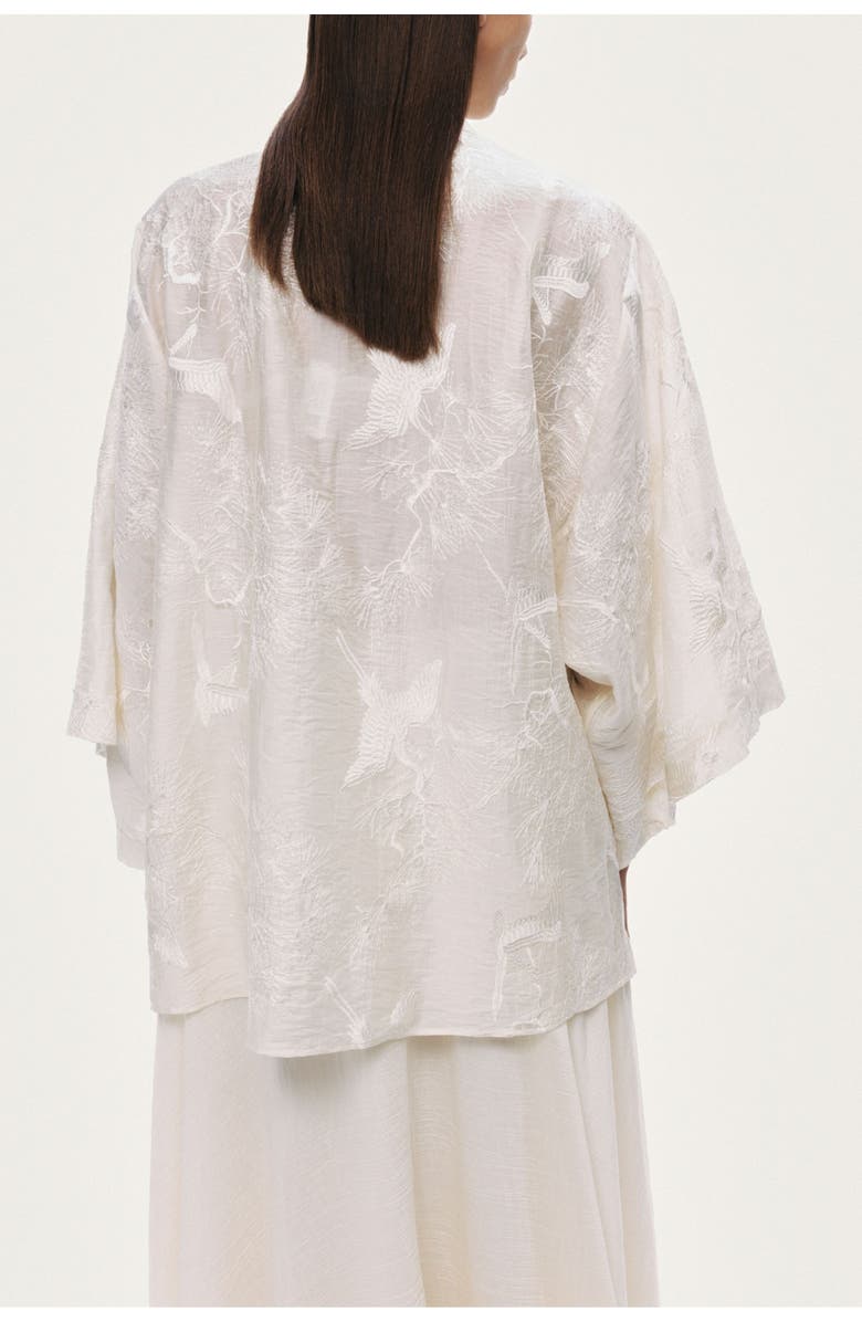 Nocturne Textured Jacquard Robe, Alternate, color, Ivory