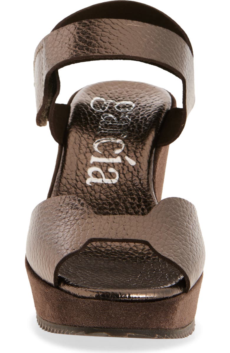 Pedro Garcia Fama Water Resistant Ankle Strap Platform Sandal, Alternate, color, Cafe Cervo Lame