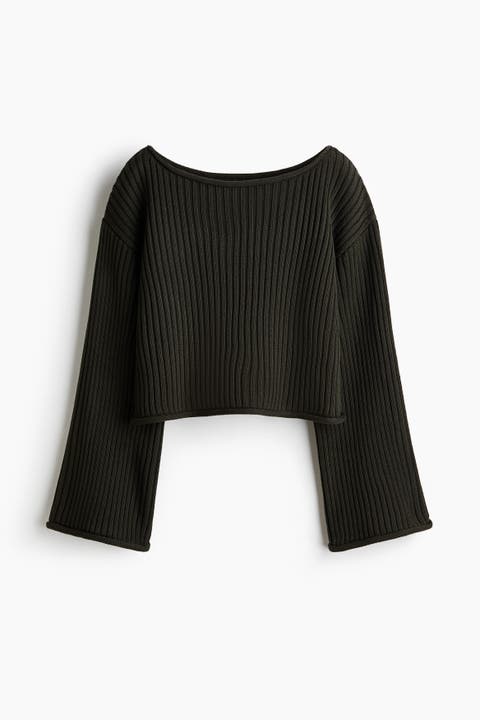 Rib-knit Boat-neck Jumper