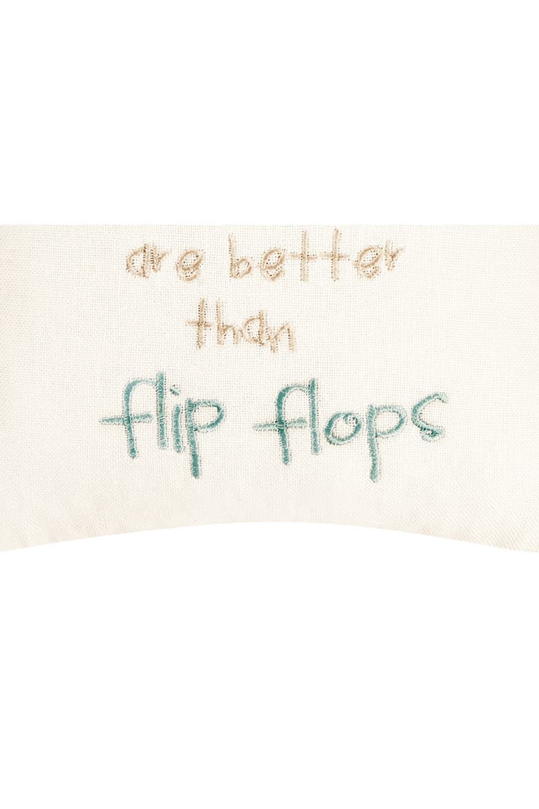 Bare Feet/Flip Flops Embroidered Mini Accent Pillow, 10" x 10", Alternate, color, Brown